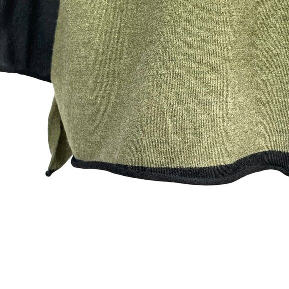 Habitat Moss Green Wool Blend Boxy Cowlneck Lagenlook Pullover Top Women’s Small - Picture 6 of 11